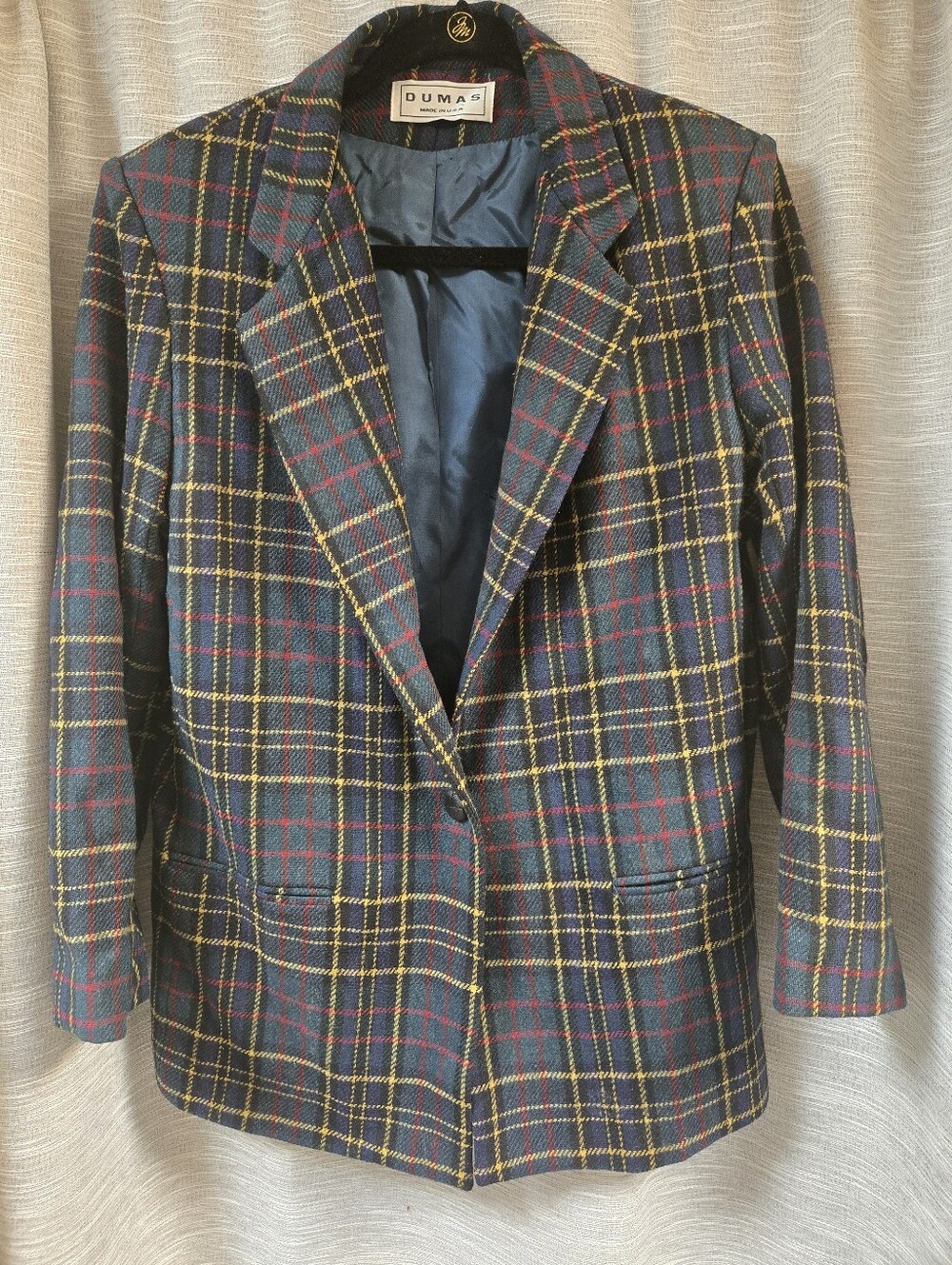 Vintage Dumas Plaid Blazer Size 6 READ DESCRIPTION